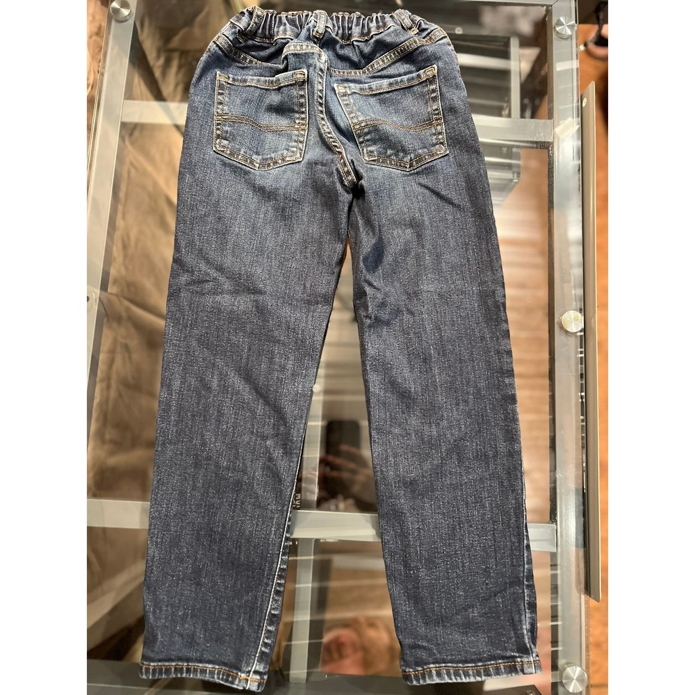 The Childrens Place Boys Dark Wash Stretch Jeans Size 8 Straight Leg Adjustable